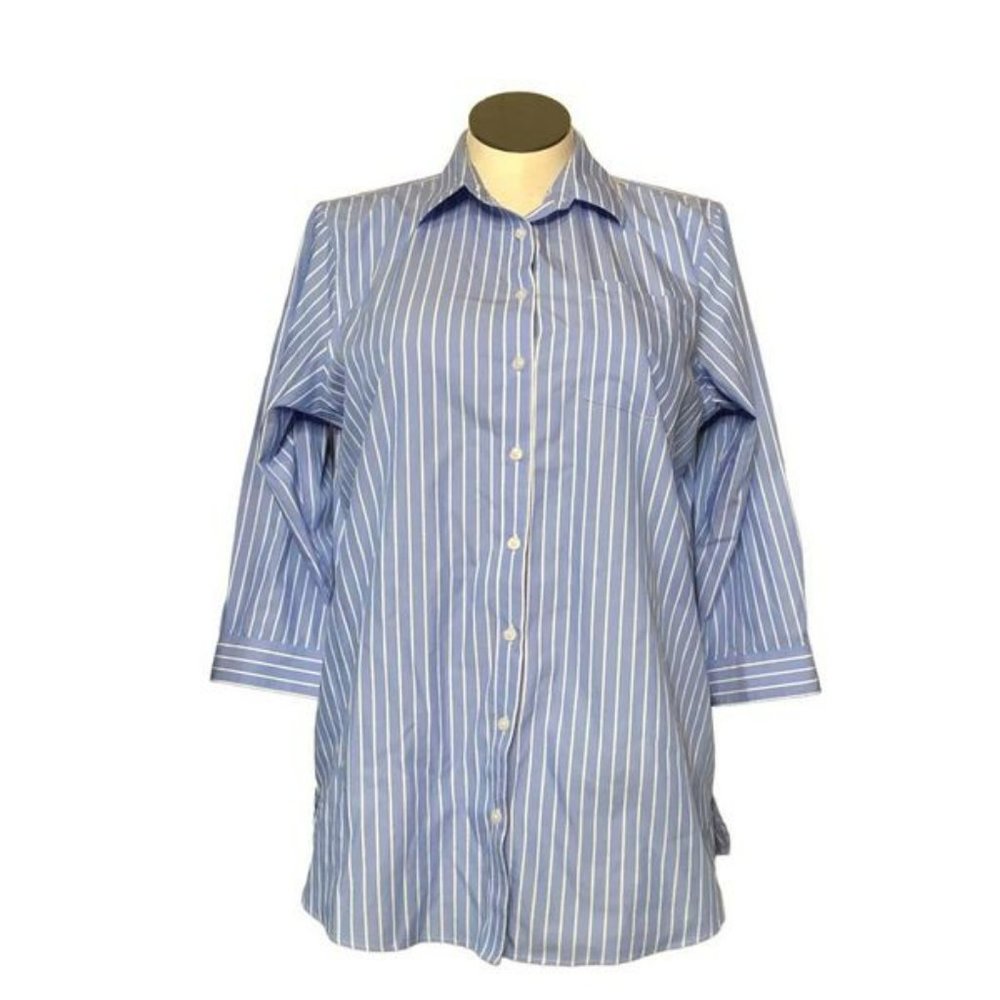 Land’s End Women's Petite No Iron 3/4 Sleeve Tunic Top Size 14P